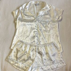 Bridal Cream Satin Pajama Set